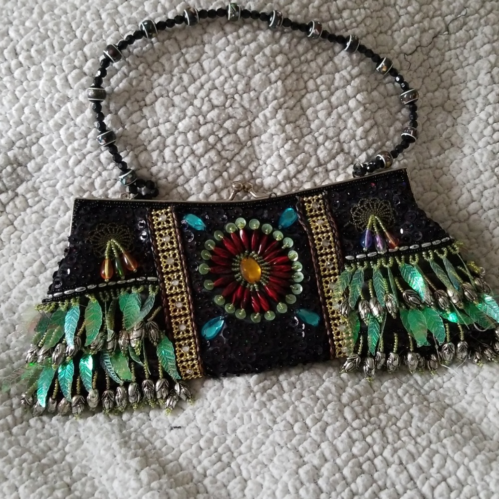 Vintage beaded clutch bag